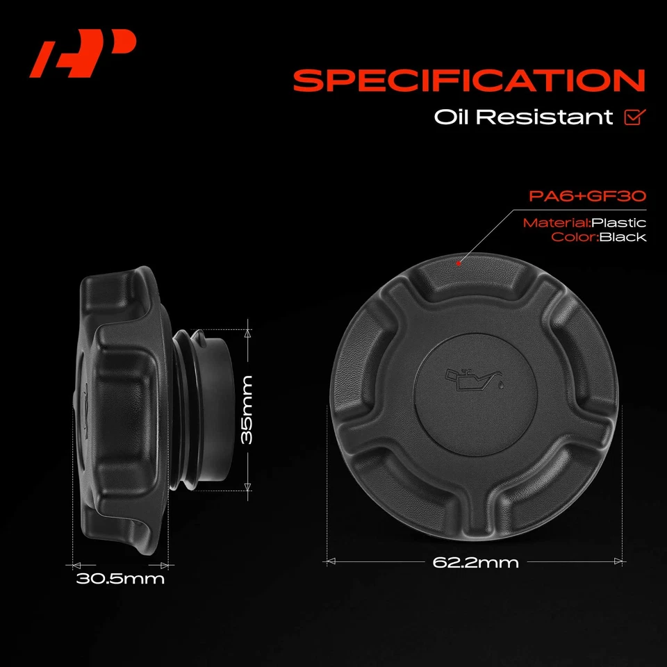 Tapa de llenado de aceite de motor A-Premium para Hyundai Elantra Sonata Santa Fe Accent Ford Foto 4 de 4