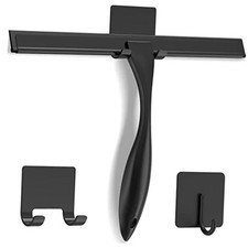 All-Purpose Stainless Steel Shower Squeegee for Shower Doors with 10 Inch Black