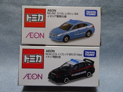Tomica AEON NO.44 Subaru Impreza WRX STI 4door Italian Police Car & NO.62