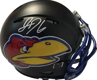 Kansas Jayhawks Jalon Daniels Signed Black Mini Helmet JSA Certified