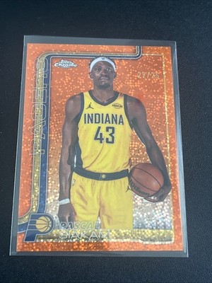 Pascal Siakam 2025-26 Topps Chrome Update Variation Orange Sparkle Refractor /25