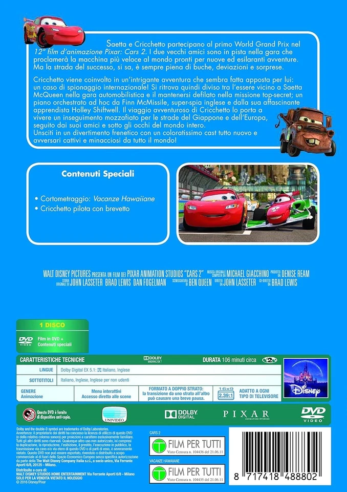 Cars 2 - Collection 2016 (DVD) Pixar Animation (UK IMPORT) - Image 3 of 4