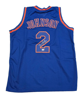 Larry Johnson Signed Auto New York Knicks Custom Jersey JSA COA