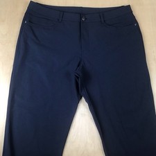 Lululemon Mens ABC Classic Fit Five Pocket Pants Navy Blue Warpstreme 38x28