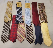 MEN'S TIES ~ CLUB ROOM / SAMS / BENCH MARK / BOTTLES ++ LOT OF 11 - 58" x 3 AVE.