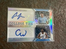 2019 Panini Prizm Draft Picks Coby White Cam Johnson College Ties RC Auto