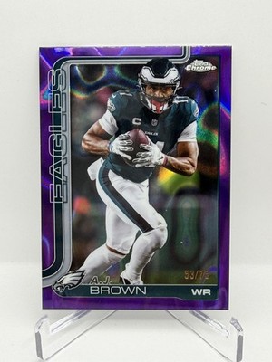 2025 Topps Chrome Football - AJ Brown - Purple Lava #/75 Eagles