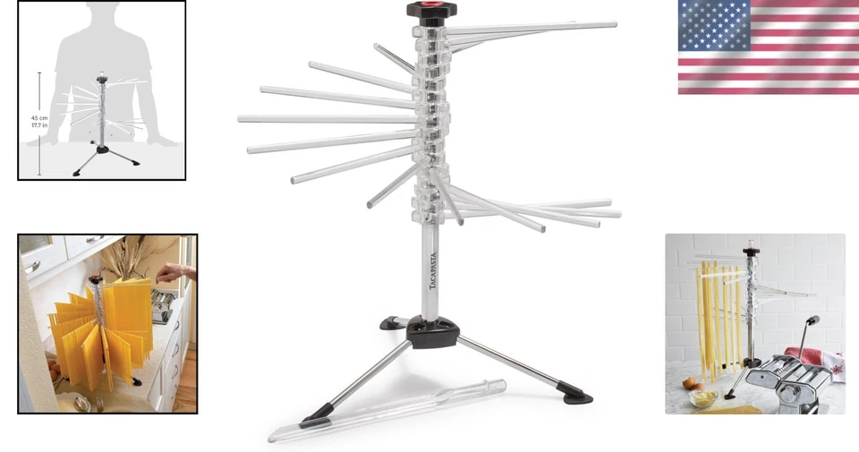 Deluxe Blue Pasta Drying Rack - Space-Saving Solution for Fresh Homemade Pasta - Image 2 of 4