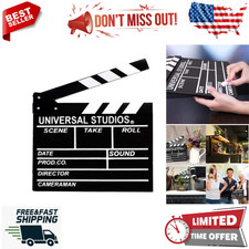 Black  White,12"x11"Movie Film Clap Board, Hollywood Clapper Board Wooden Film