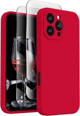 Designed for iPhone 16 Pro Max Case, Silicone Upgraded [Camera Deep Red
