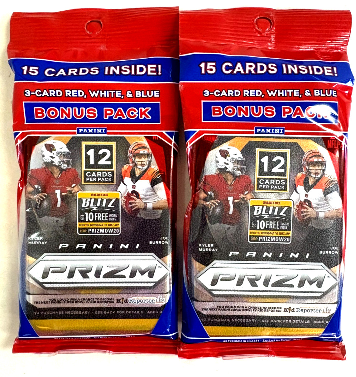 2020 PANINI PRIZM FOOTBALL  VALUE PACKS  ( 2 PKS )
