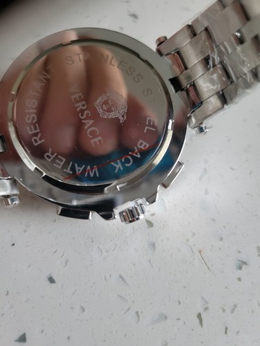 NUOVO AUTENTICO Versace Greca Medusa Data Orologio Uomo Lusso Inox SPLENDIDO - Foto 5 di 5