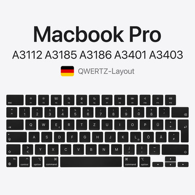 MacBook Pro Keycap Replacement Keyboard Key + Switch German QWERTZ OEM 2024 M4