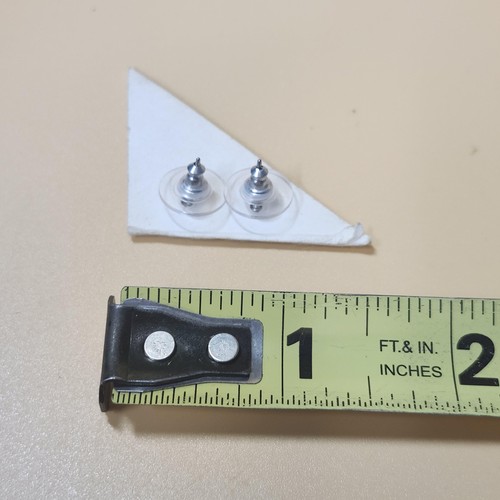 Crystal Stud Earrings Small Silver Tone Hypoallergenic Posts Women's Jewelry - Picture 3 of 4