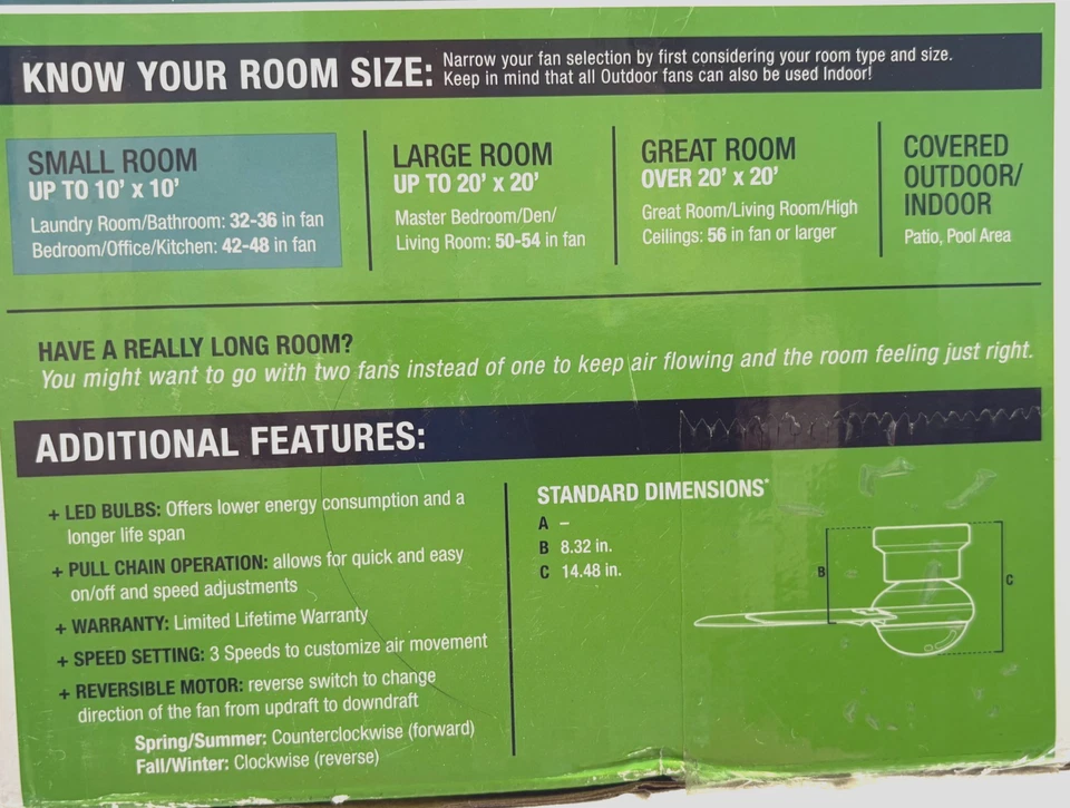 Hunter 50181 44 Inch Indoor Ceiling Fan with Light Kit - New/Never Used - Image 4 of 4