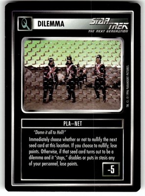 1996 Decipher Star Trek Q Continuum Dilemma Card Pla-Net