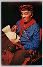 Native American Postcard: Cherokee Workman NC, Carving Mask from Buckeye USA UNP