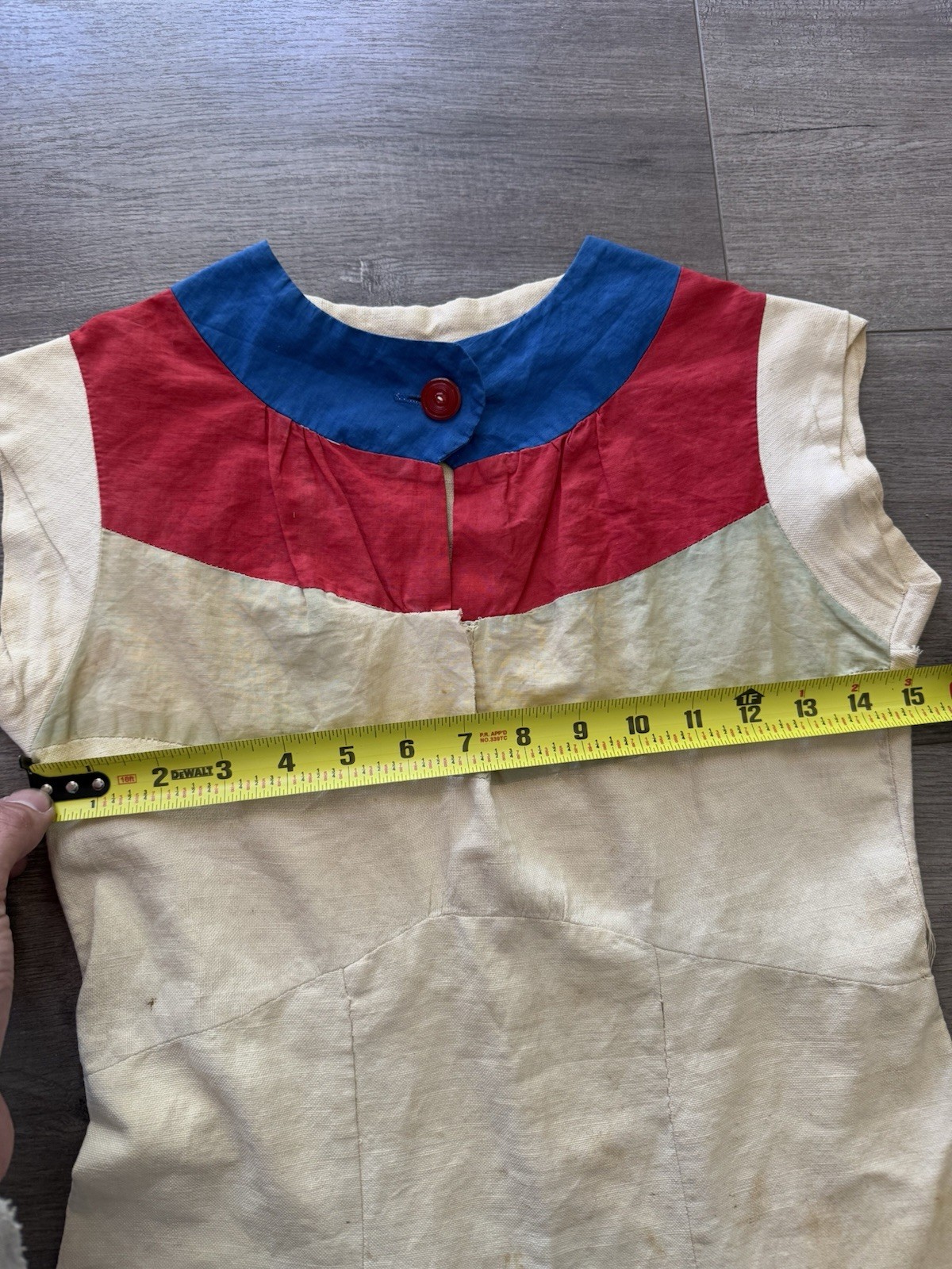 1930s Handmade Cotton Patchwork Mod Umbrella Appl… - image 9