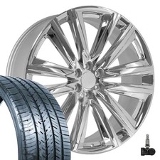 Set 26x10 Chrome 4869 Wheels 29530r26 As Tires Tpms Fit Sierra Yukon Set 26x10 Chrome 4869 Wheels 29530r26 As Tires Tpms Fit Sierra Yukon