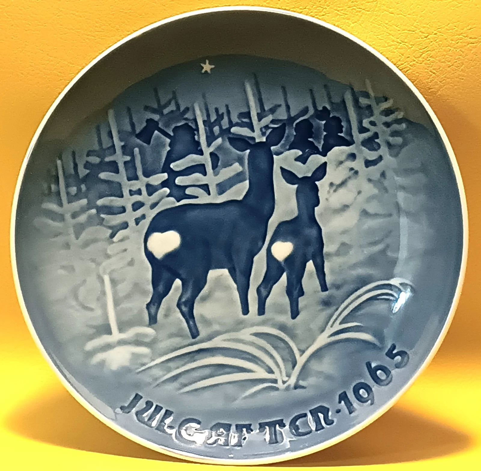 Bing & Grondahl 1965 7" Blue Christmas Plate Denmark- Nice! - Picture 1 of 4