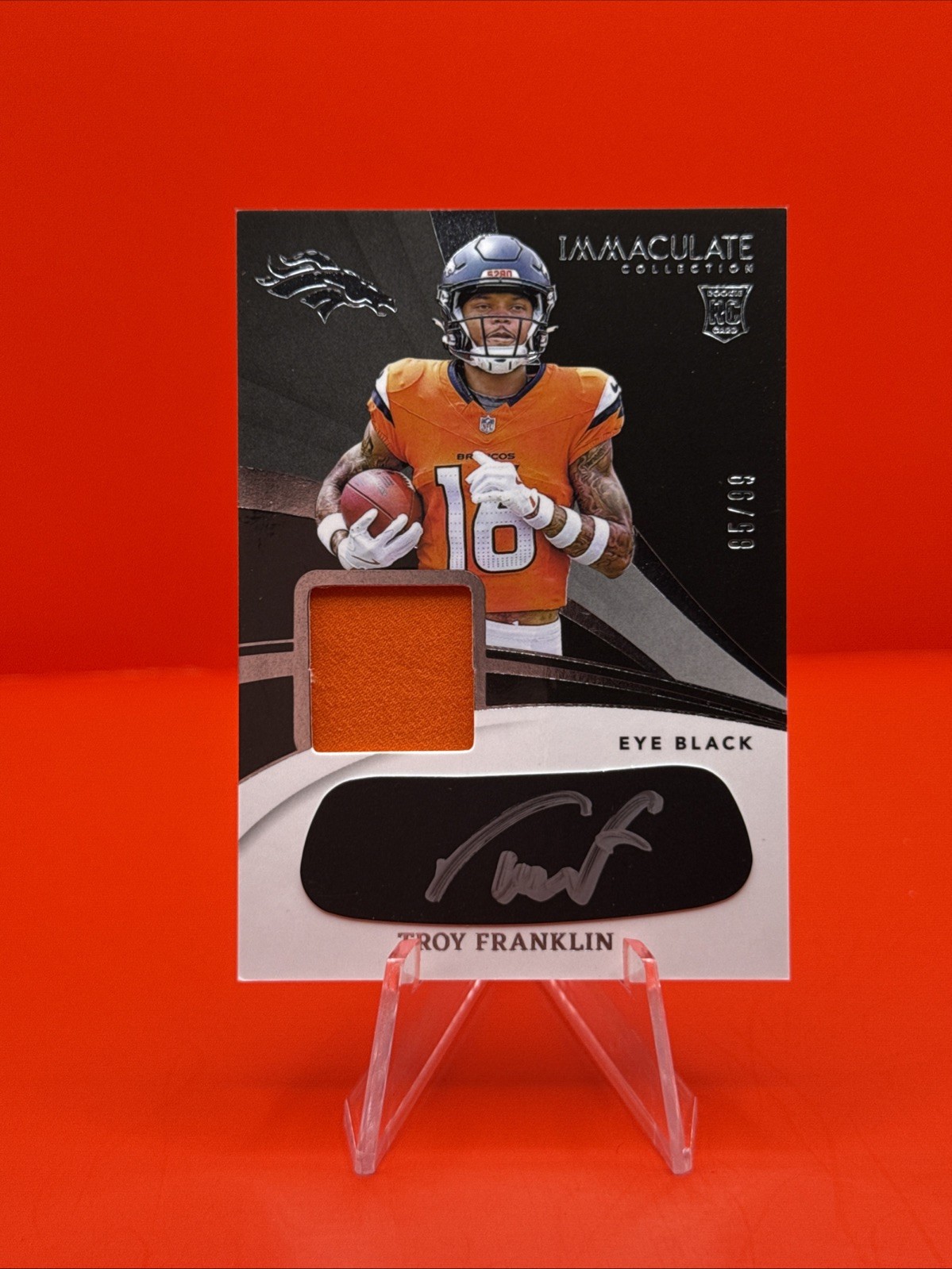 📈2024 Panini Immaculate Troy Franklin Eye Black Auto /99 RC Denver Broncos 💎