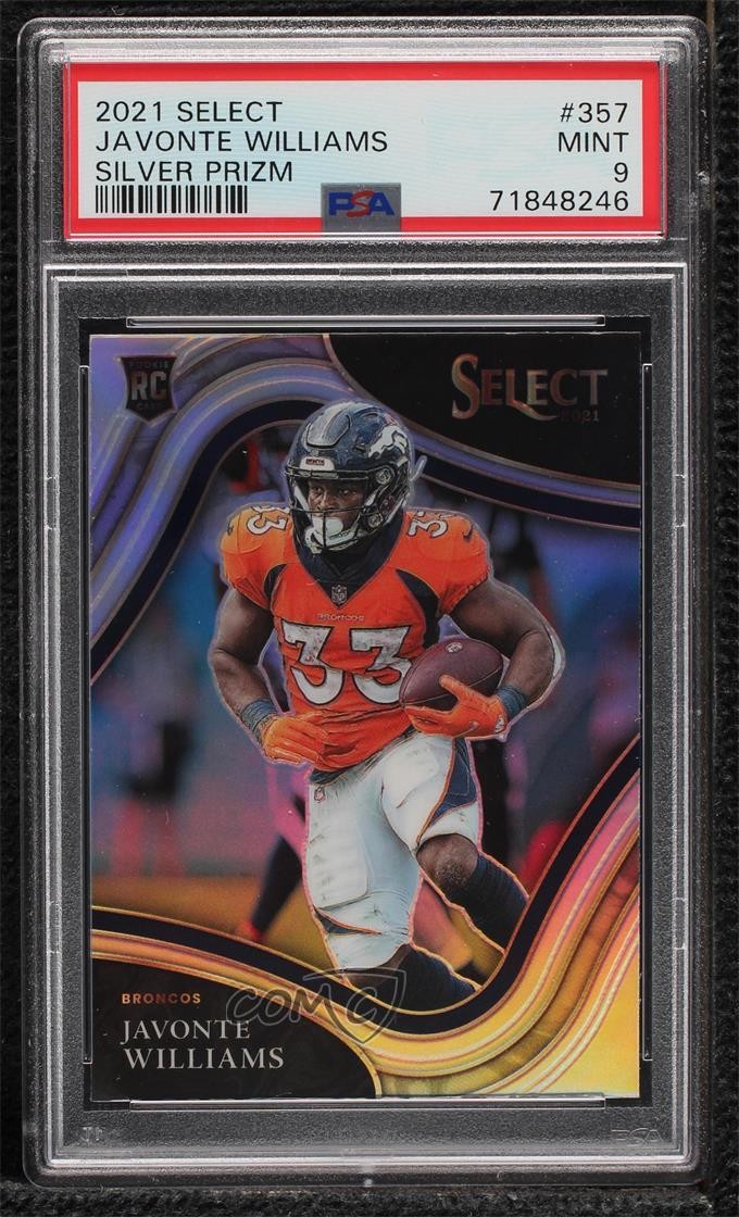2021 Select Field Level Silver Prizm Javonte Williams PSA 9 MINT Rookie RC 2l4