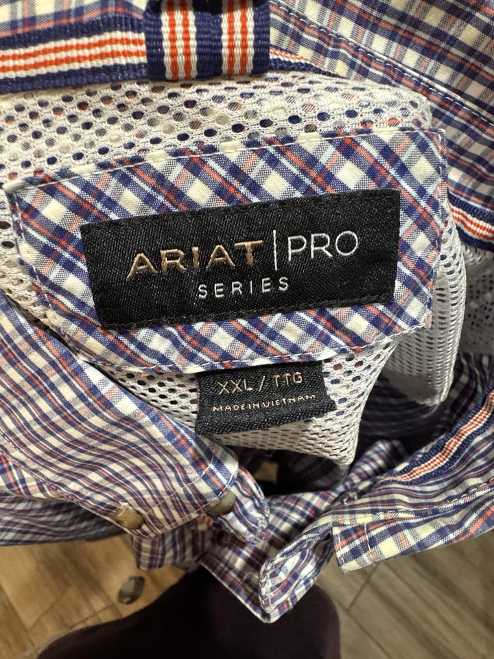 Ariat Pro Series Hombre Manga Larga Western Cuadros Talla XXL Foto 4 de 4