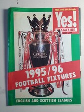 YES! The People Magazine 1995/96 Football Fixtures English/Scottish Leagues