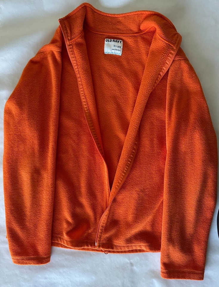 Old Navy Fleece Full Zip Jacket; Orange; MEN'S L; Pre-Owned; No Damage - Image 3 of 4