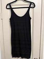 Women Express Black Fashion Studded Embellished Tank Sleeveless Mini Dress Small