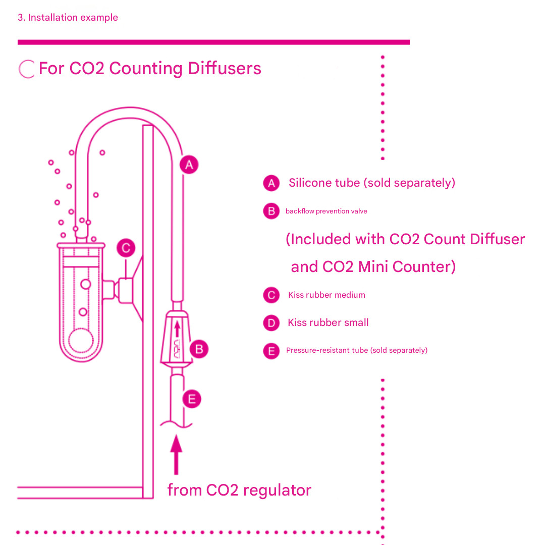 ADA DOOA Aqua Design Amano Count Diffuser CO2 Diffuser with a bonus suction cup