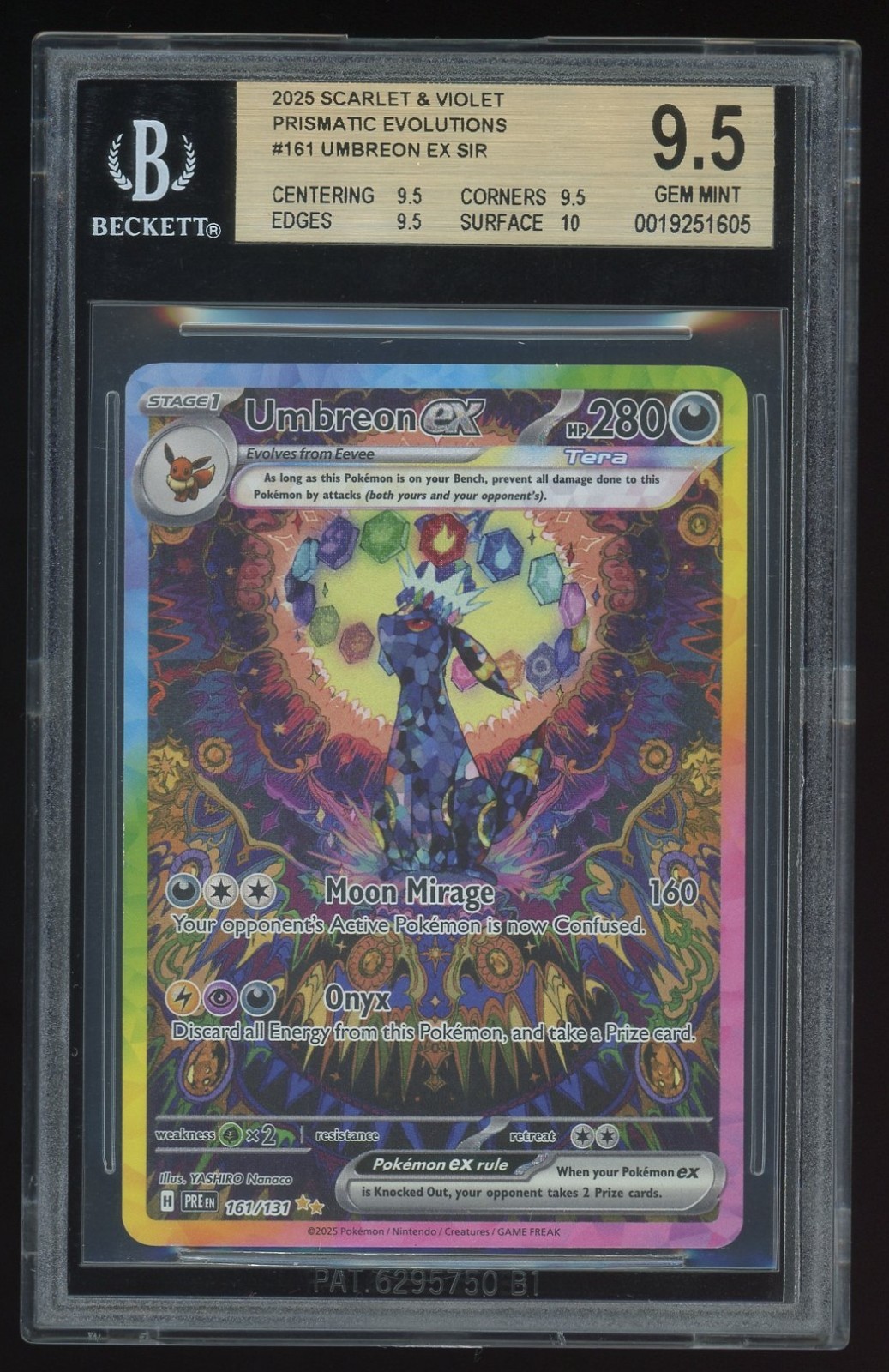 2025 Pokemon Prismatic Evolutions Umbreon SIR 161/131 - BGS 9.5