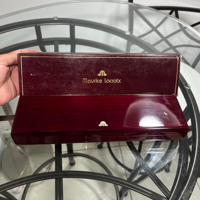 Maurice Lacroix Manual Mechanical Skeleton Gold Dial Black Leather Strap w/Box