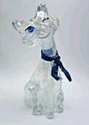 Fenton Clear  Iridescent Carnival Glass Winking Alley Cat 11" Signed By Fredrick