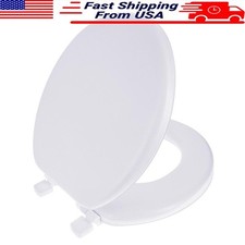 Antimicrobial Soft Cushioned Toilet Seat Easy Clean Durable Installation White