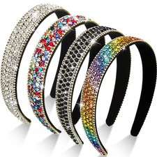 4 Pieces Rhinestone Headband for Glitter Sparkly Rhinestone Hairbands Bling D...
