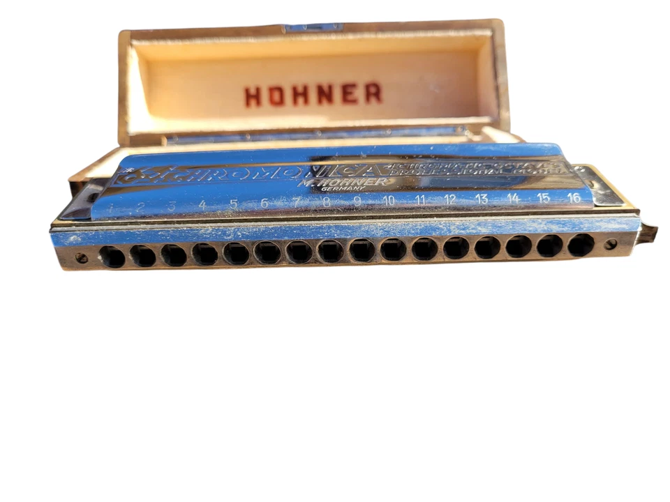 Harmonica M Hohner 64 Chromonika Key of C Harmonica in Wooden Case - Image 3 of 4