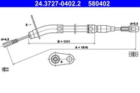 Bremsseil Seilzug Feststellbremse ATE 24.3727-0402.2 FüR Mercedes W123 C123 S123