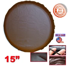 15" DIY Tan Brown Trailer Spare Tire Tyre Wheel Cover Heavy Duty Vinyl Protector
