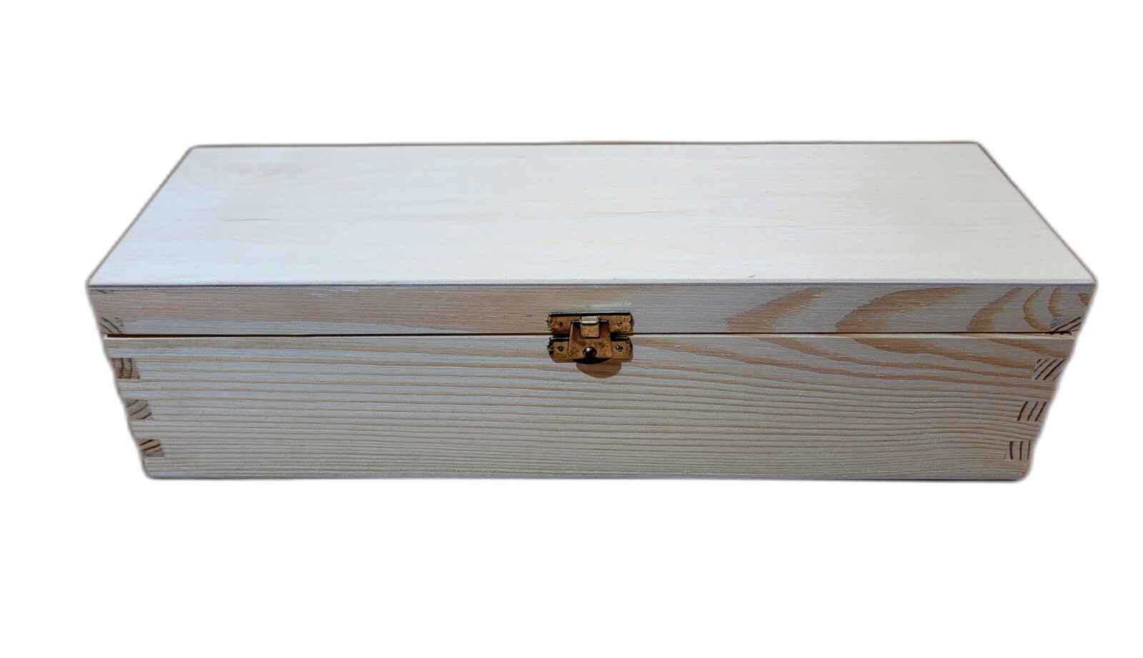 Wooden Long Wine Box Case Crate Storage Decoupage Craft Wood - Raw