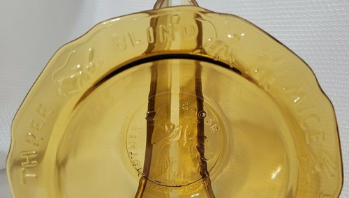 Vintage Nursery Rhyme Mother Goose 3 Piece Amber Child Plate Mug Bowl Tiara Set - 第 9/11 張圖片