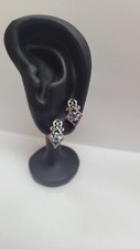 Blue Topaz 14kt White Gold Design Setting Earrings Valued 575