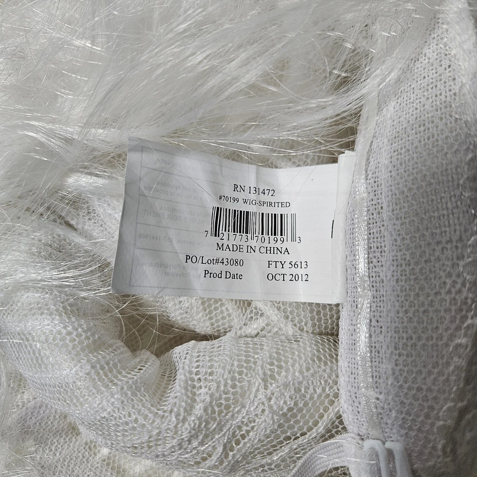 Peruca espirituosa (manchada) fantasmagórica espíritos fantasmas branco fantasia vestido fantasia Halloween - Imagem 4 de 4