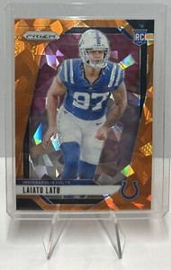 Laiatu Latu 2024 Panini Prizm #366 Orange Ice Prizm RC CARD Colts