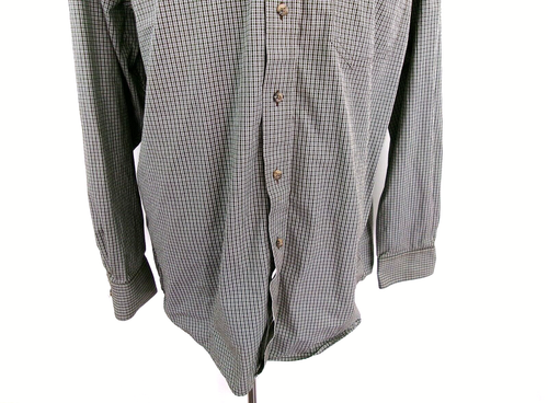 Ariat Pro Series Long Sleeve Shirt Men's XL Green Brown Tight Plaid Button Down - Picture 8 of 9