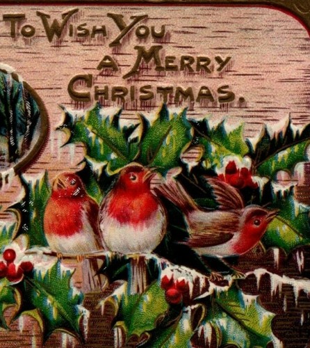 Cartolina Buon Natale Casa Mulino Neve e Stagno Uomo Cane in rilievo Colombo 1910