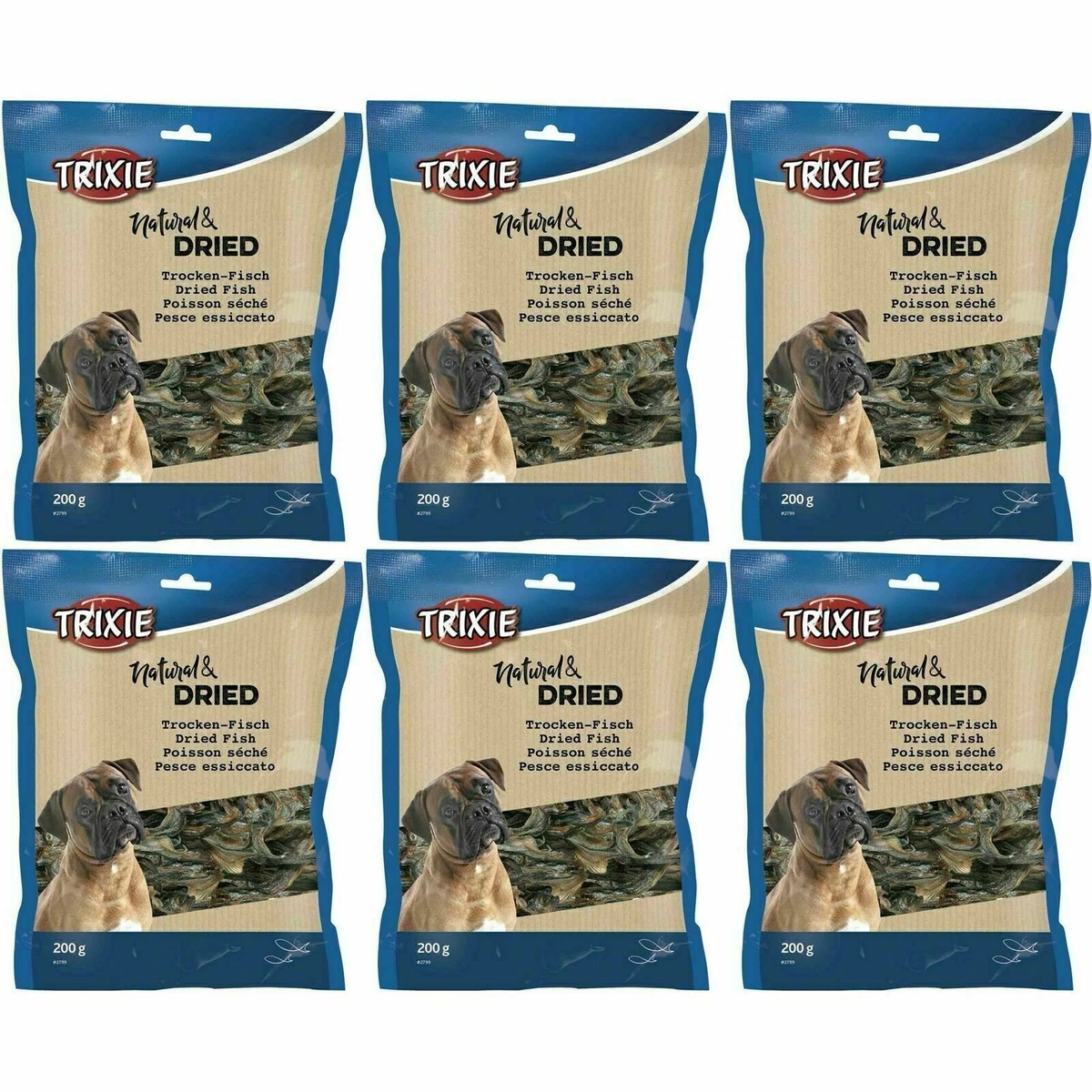 6 x Trixie Sprats Dried Fish Dog Treats Chews High Quality Natural