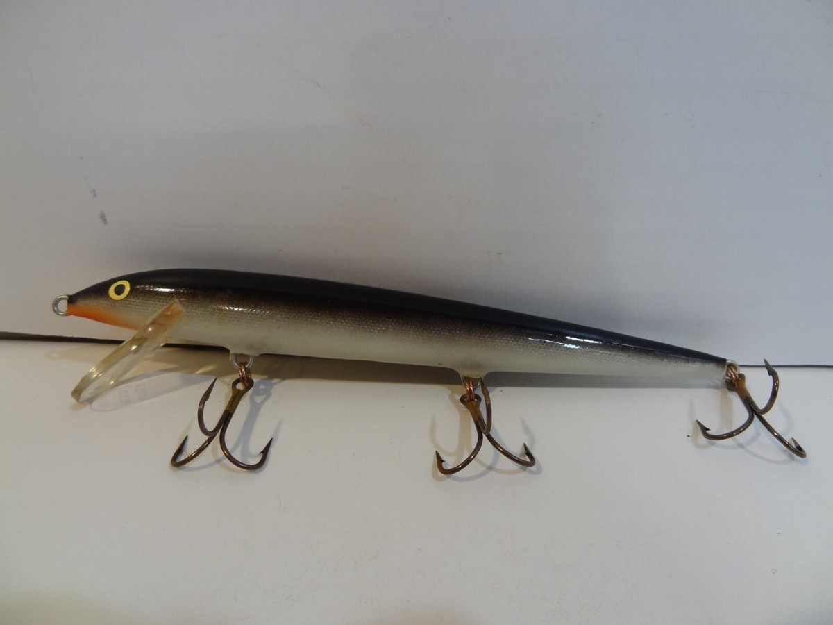 antique fishing lures rapala Vintage Rapala Ireland Floating Minnow Crank Bait Fishing Lure Silver Black  7
