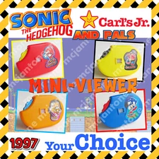 Carl's Jr. 1997 SONIC the HEDGEHOG MINI VIEWERS Knuckles Tails YOUR Toy CHOICE