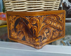 Horse Carved Wallet Hendmade Western Cowboy Wallet Mens Bifold Wallet Gift 406